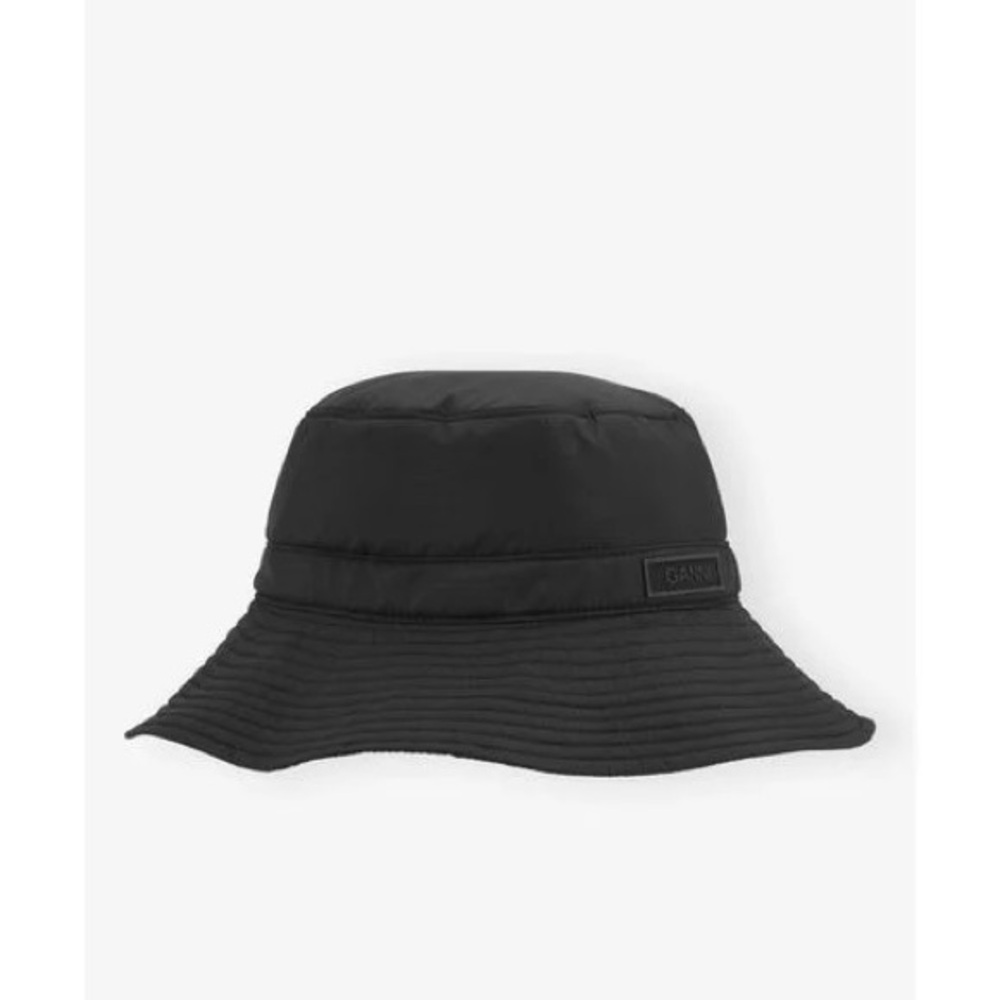 GANNI Black Tech Bucket Hat